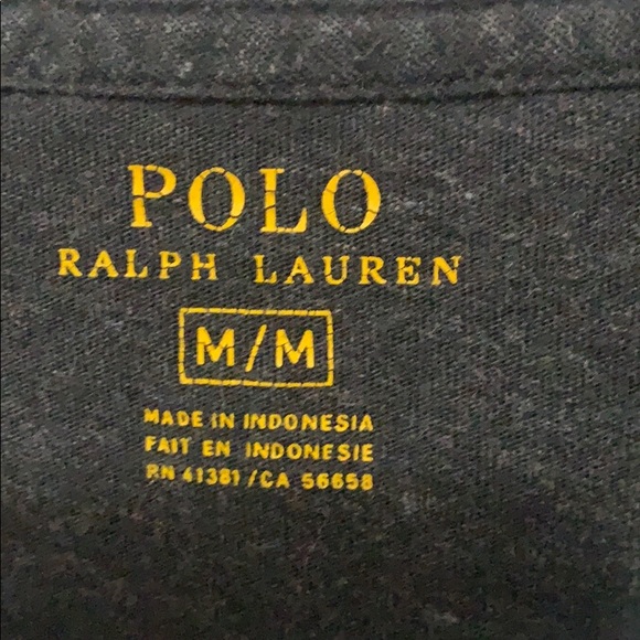 Charcoal gray long sleeve crew neck men’s tee - Picture 3 of 4